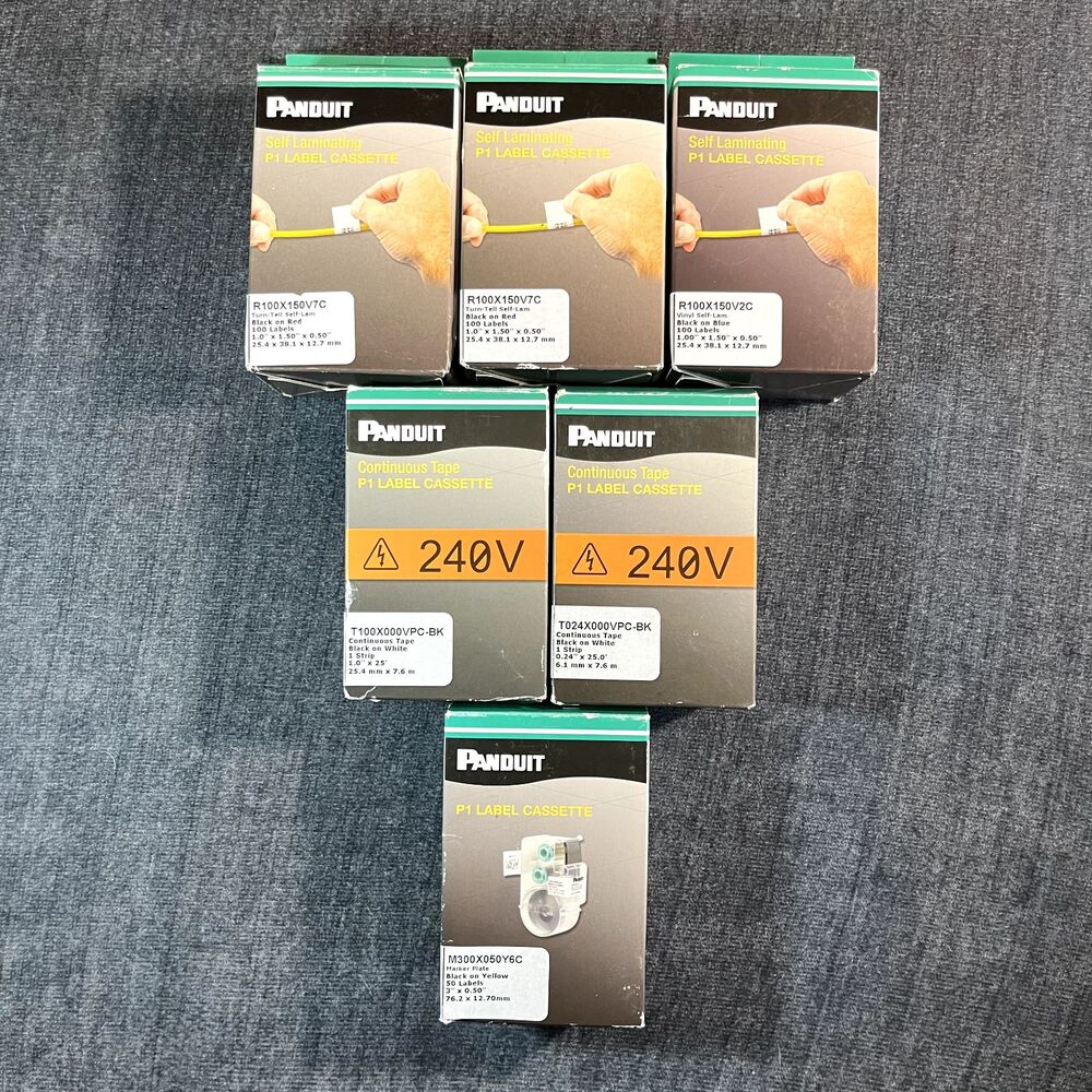 Panduit P1 Label Cassette Lot of 6 Self Laminating Continuous Tape Marker Plat - Picture 11 of 11